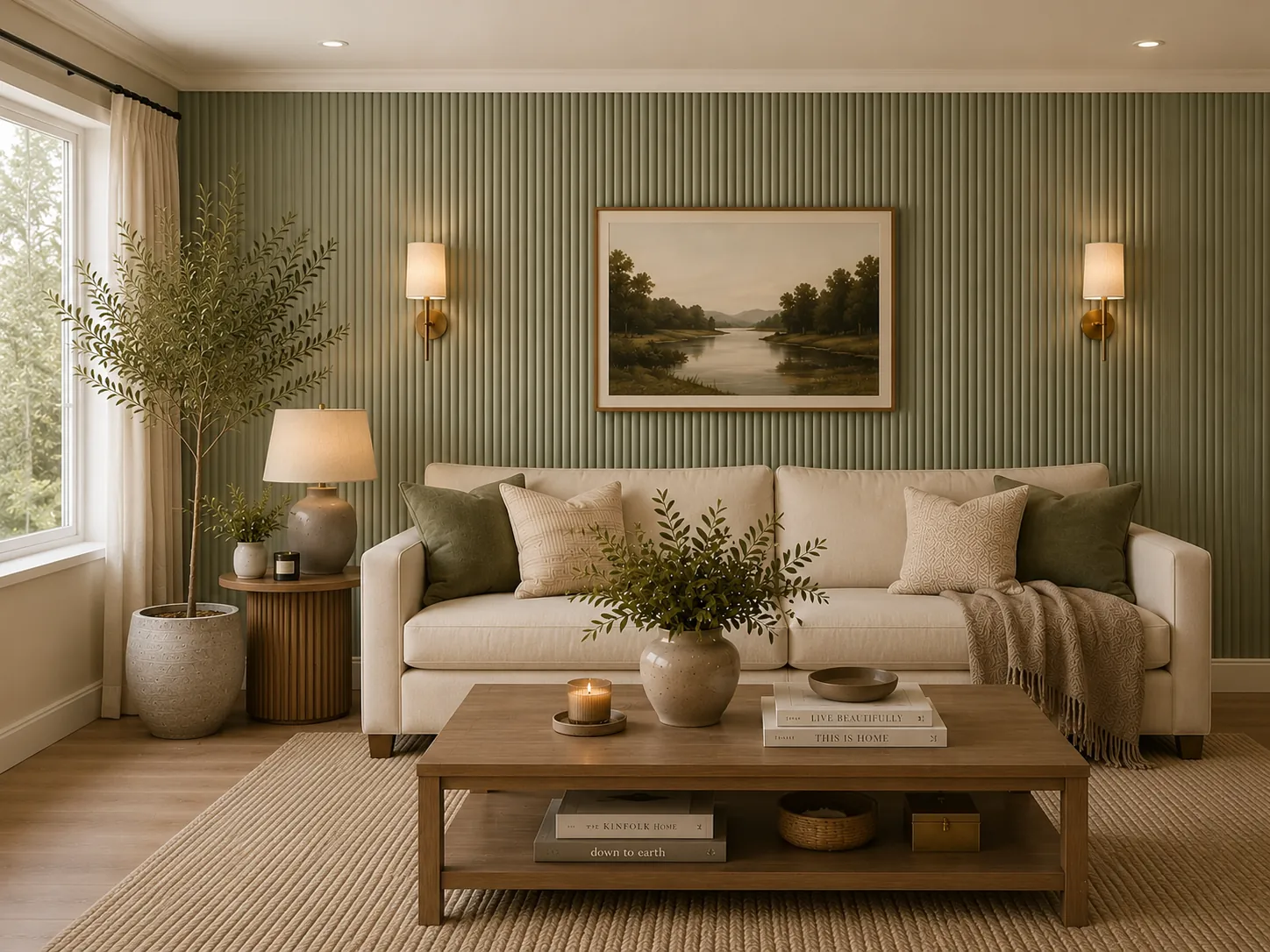 3D wall panels for living room - modern fluted wall panelling ideas